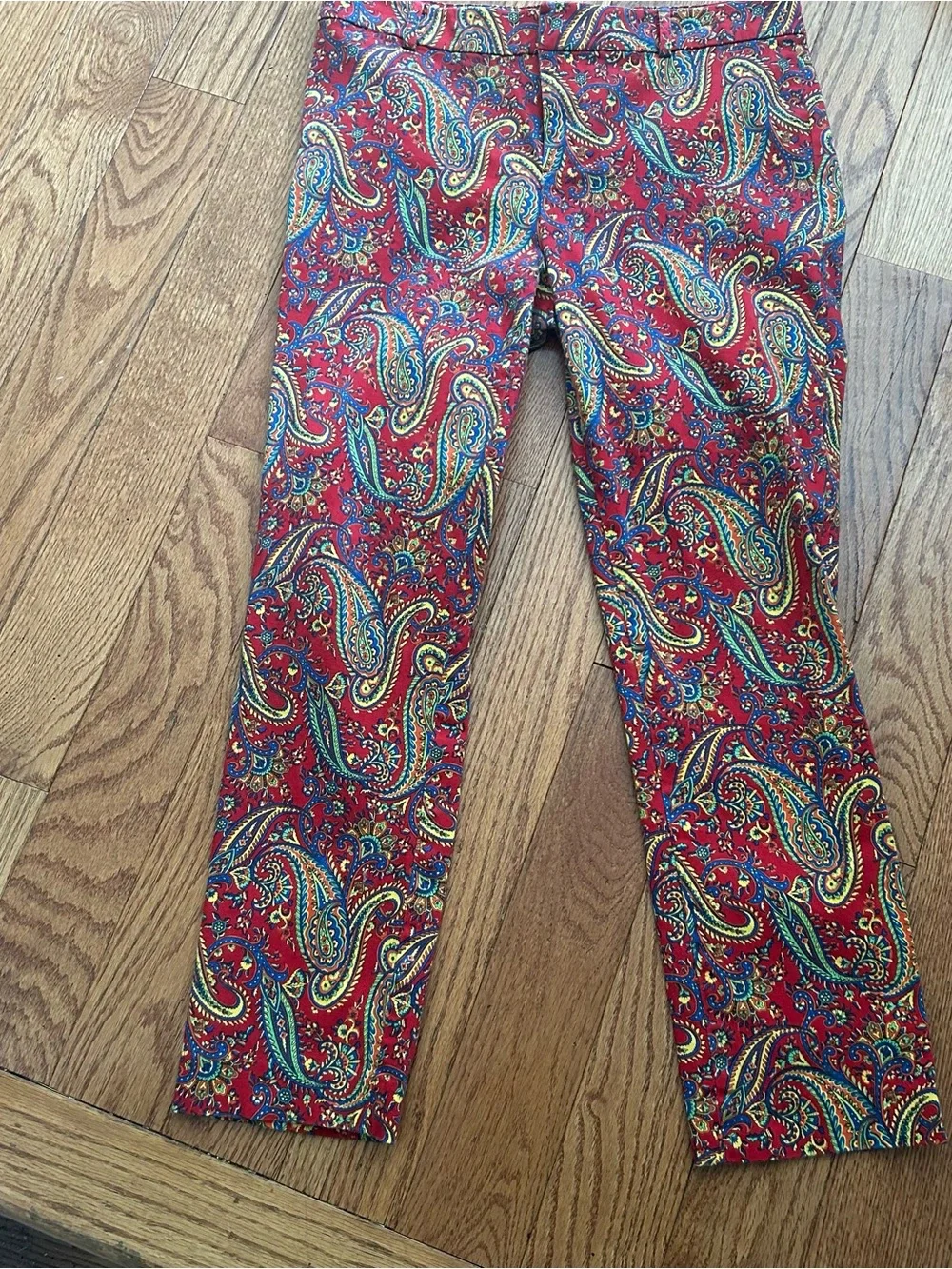 Lauren Ralph Lauren Vintage Paisley Pants Bright Color Boho Ankle Leg Women’s 6P - Picture 3 of 11